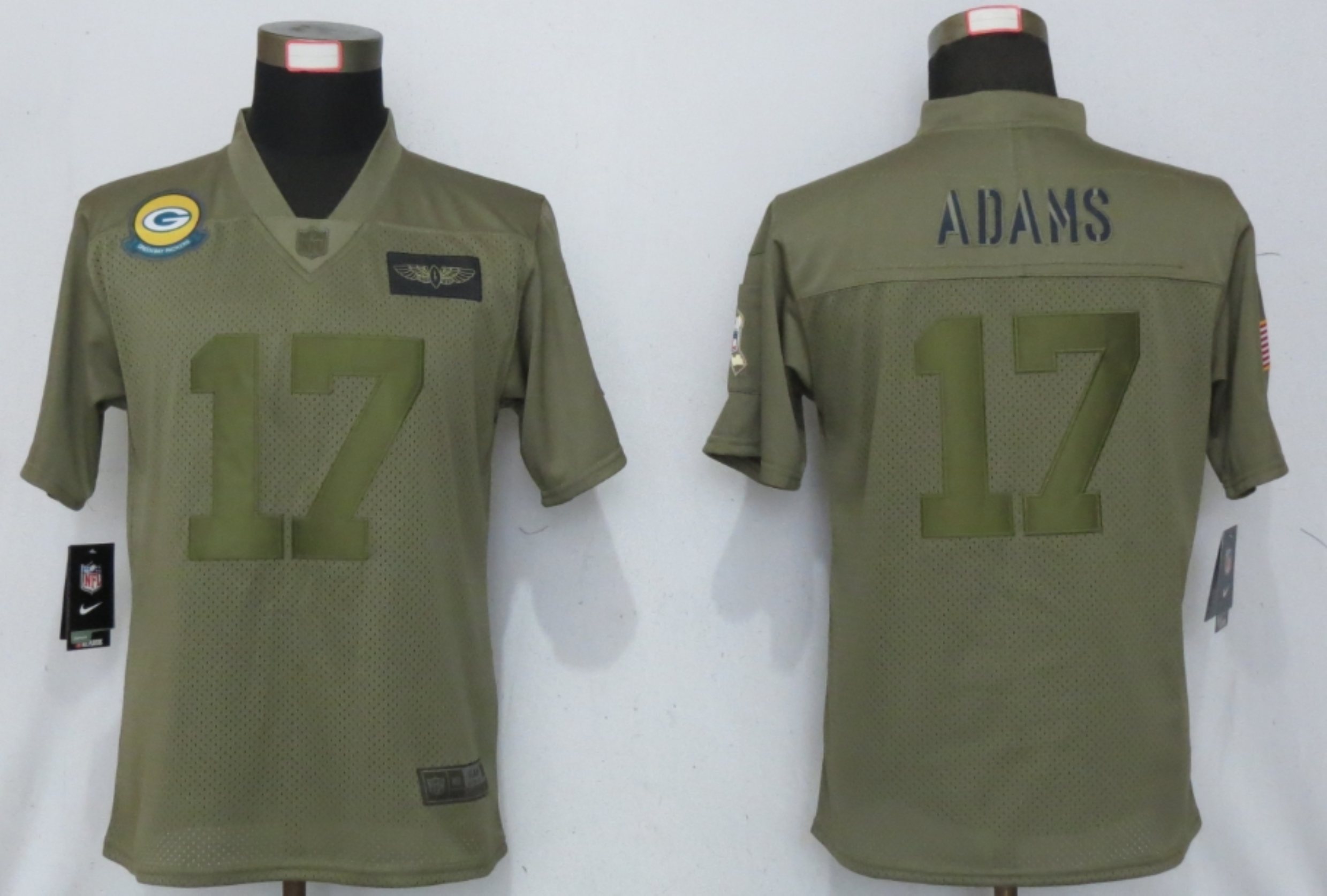 Women New Nike Green Bay Packers #17 Adams Nike Camo 2019 Salute to Service limited jersey->los angeles dodgers->MLB Jersey